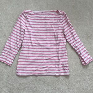 Pink Striped 3/4 Sleeve Tee